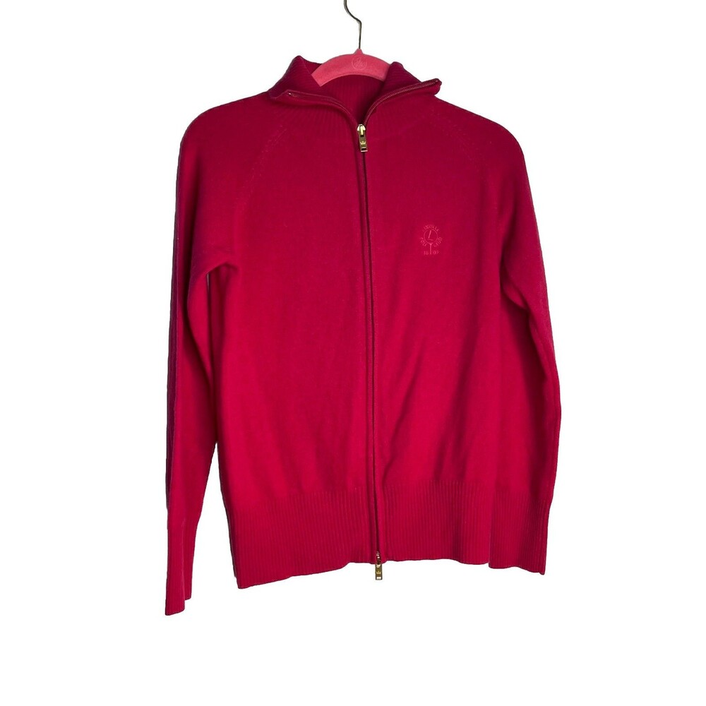 Peter Millar Fuchsia Pink Sweater Sz S 100% Merino Wool Cable Cardigan Full Zip